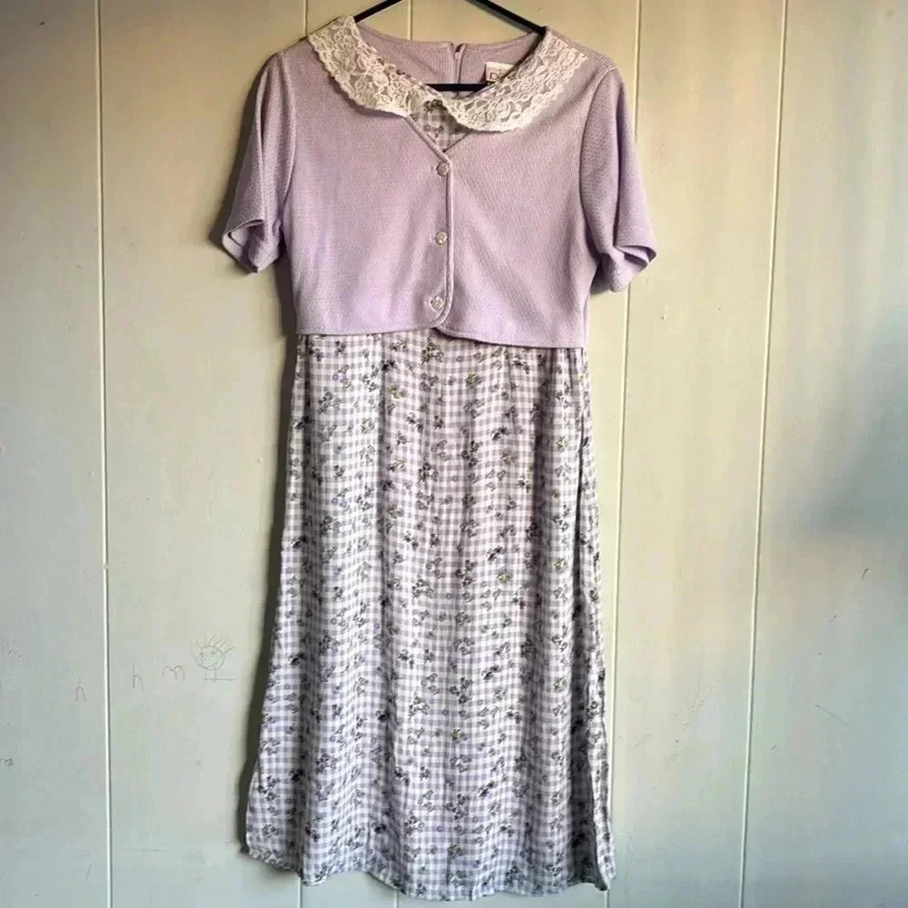 IN Desingn 90s purple floral dress size 16 juniors